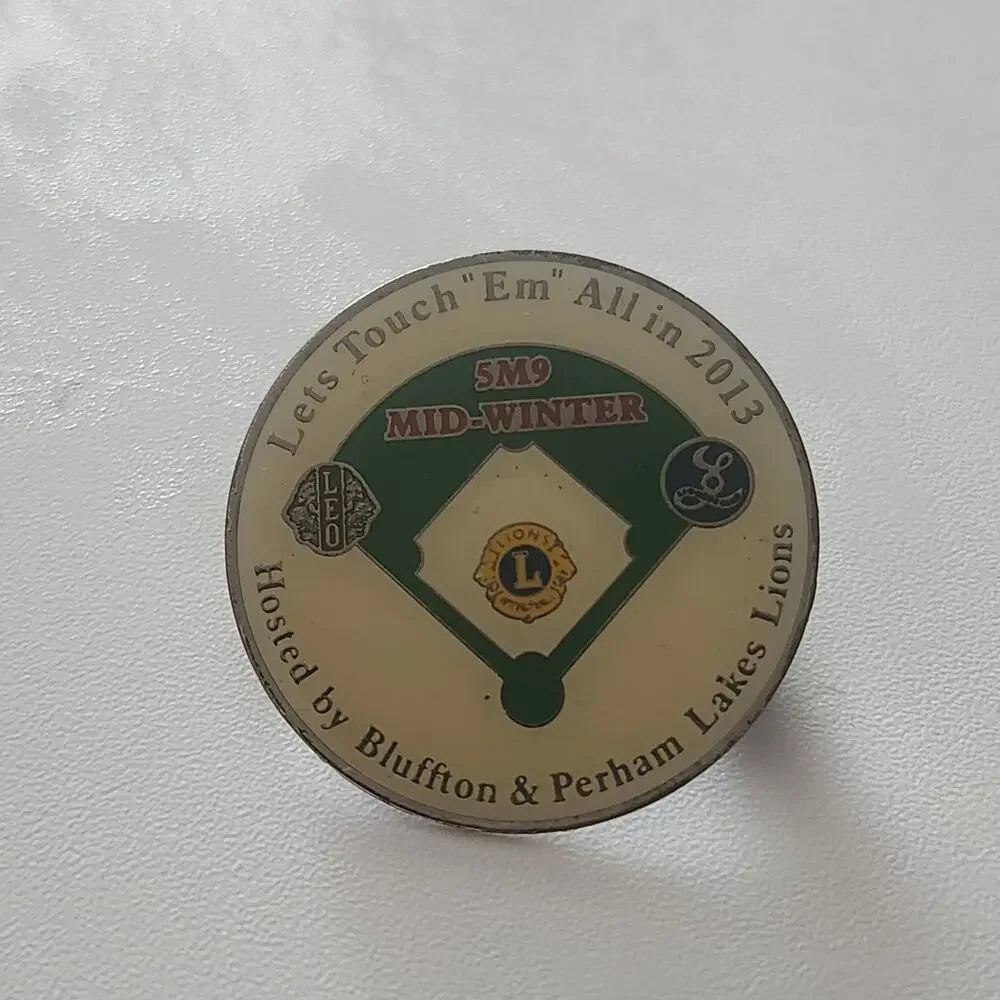 2013 Lions Club 5M9 Mid-Winter Bluffton Perham Lakes MN Baseball Trading Pin